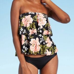 NWT Kona Sol Tiered Bandeau Tankini Top and Bikini Bottom Set